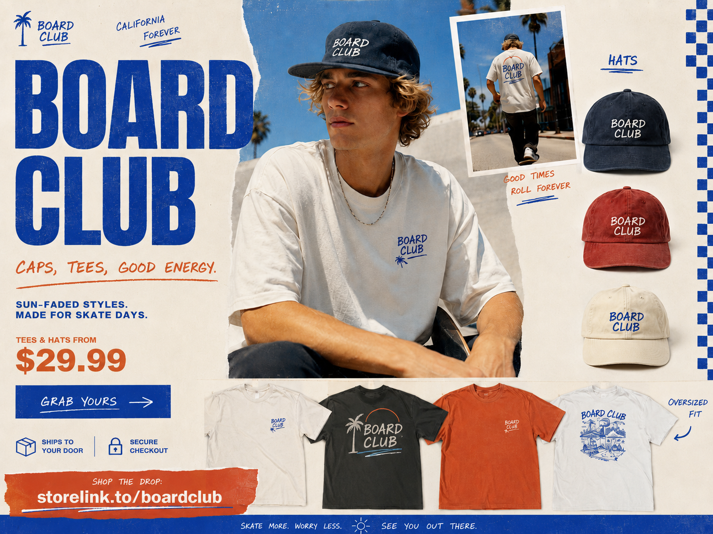 Skatewear merch store money link example